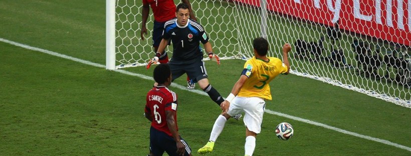 2014 FIFA World Cup - Brazil's Silva scored from Neymar's corner kick.