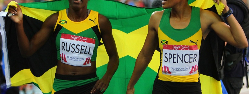 Kaliese Spencer and Janieve Russell of Jamaica